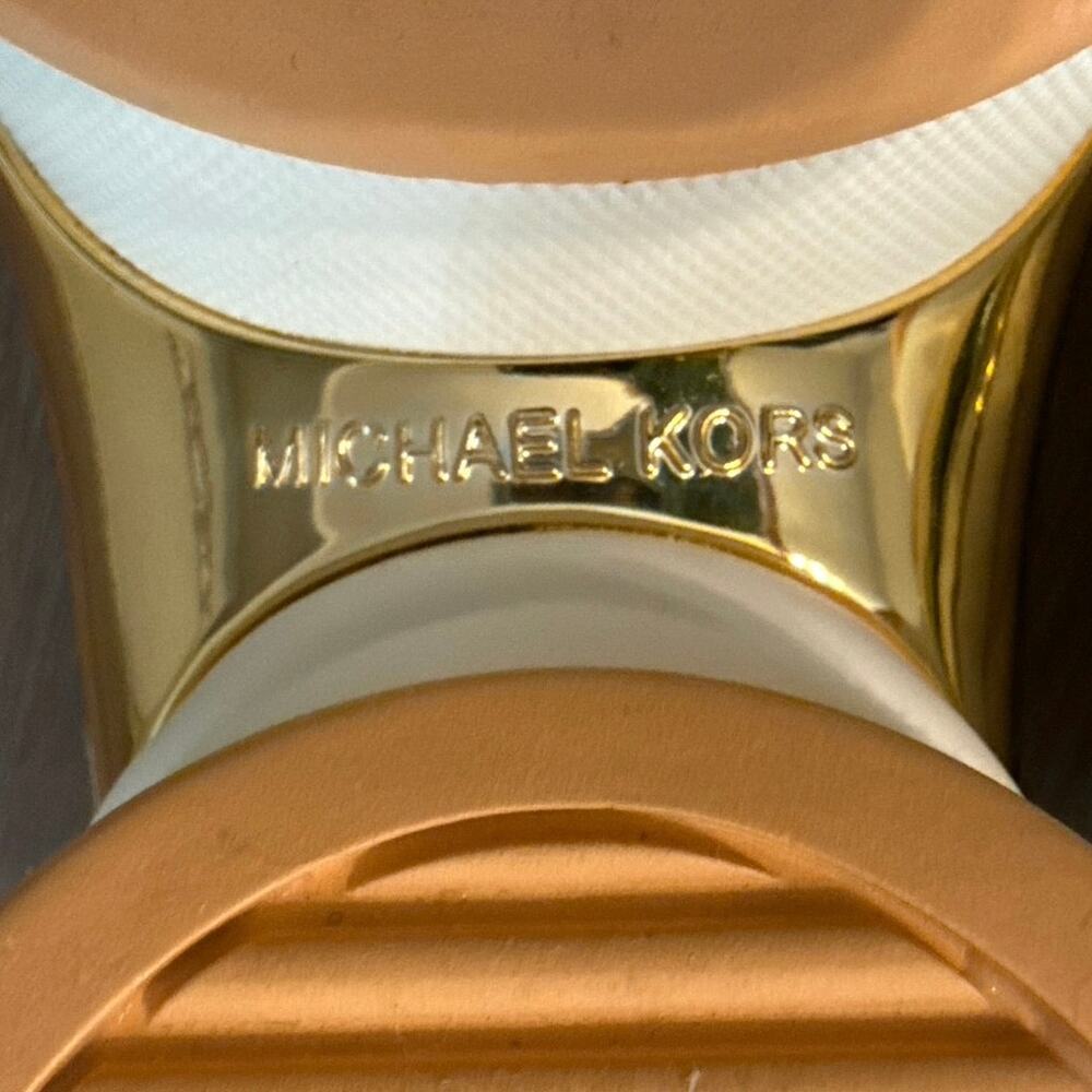 Michael Kors Olympia Canvas Snake Embossed Leather Trainer Sneaker Size 8.5 Shoe - Picture 11 of 12